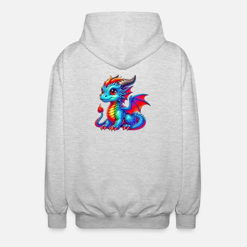 Drache - Unisex Kapuzenjacke - Hellgrau meliert