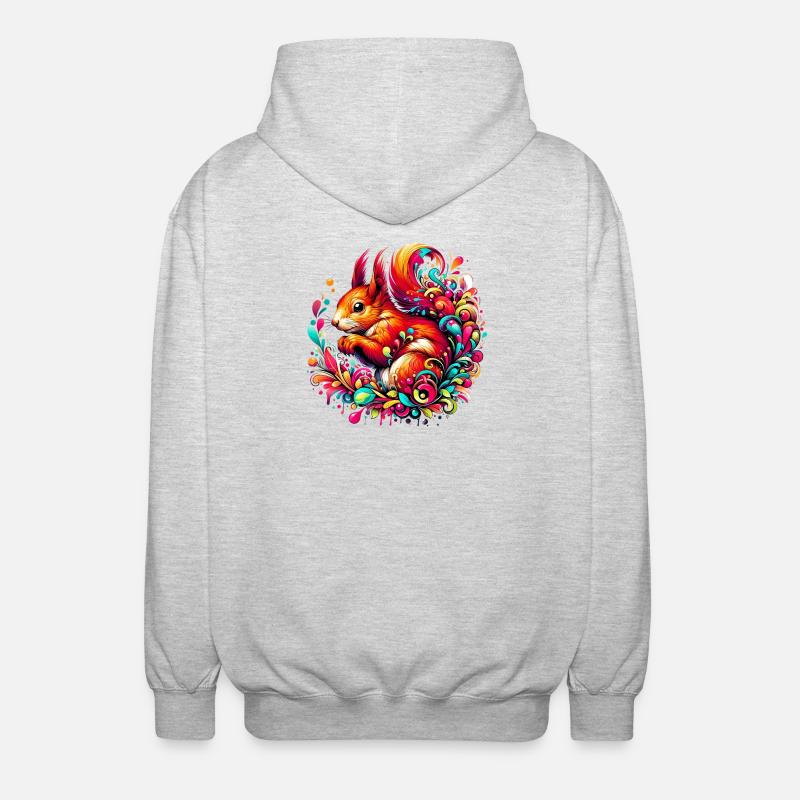 Eichhörnchen - Unisex Kapuzenjacke - Hellgrau meliert