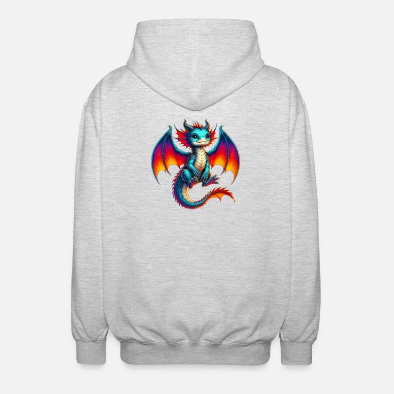 Drache - Unisex Kapuzenjacke - Hellgrau meliert
