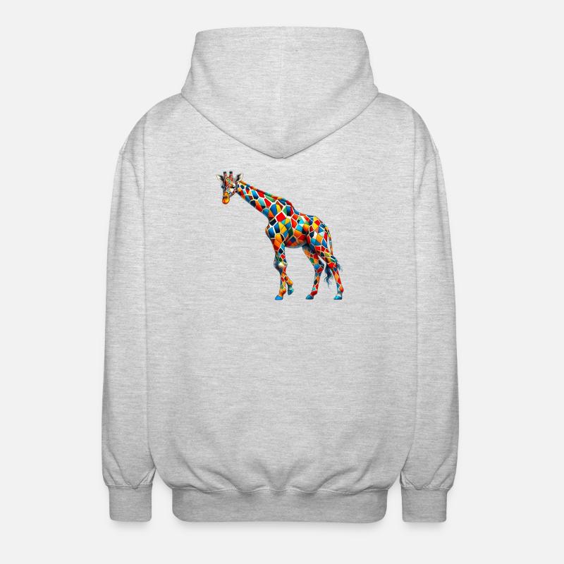 Giraffe - Unisex Kapuzenjacke - Hellgrau meliert