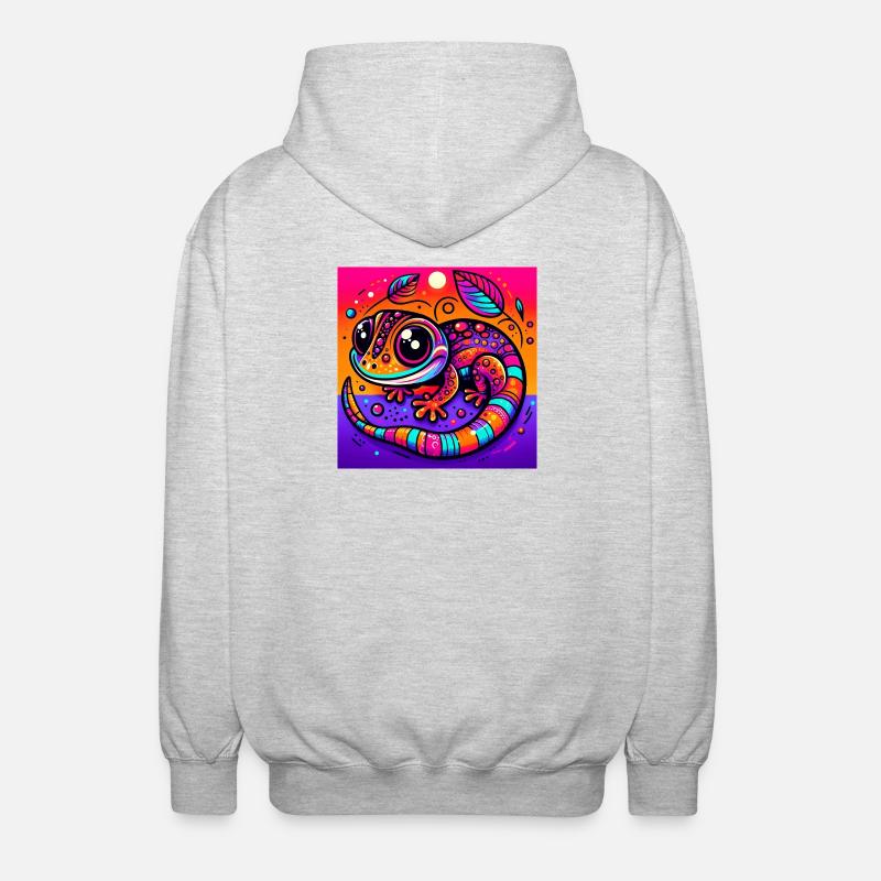 Gecko - Unisex Kapuzenjacke - Hellgrau meliert