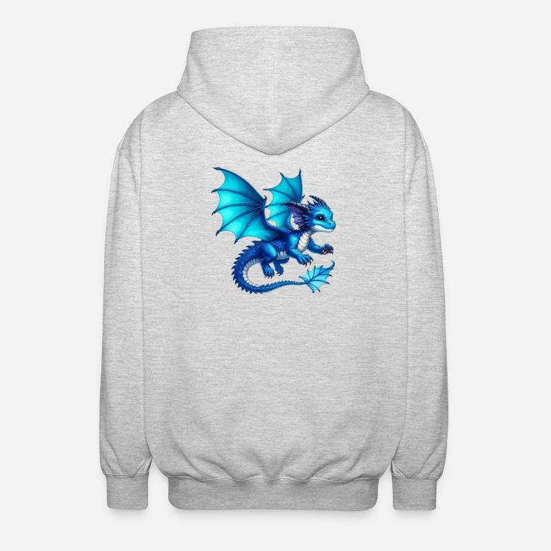Drache - Unisex Kapuzenjacke - Hellgrau meliert