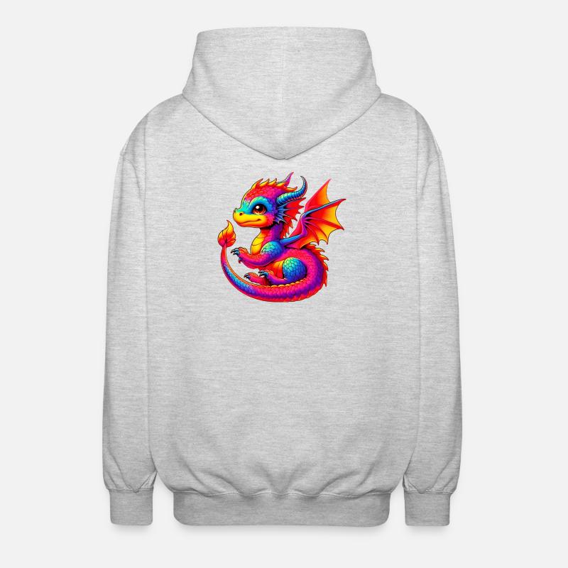 Drache - Unisex Kapuzenjacke - Hellgrau meliert