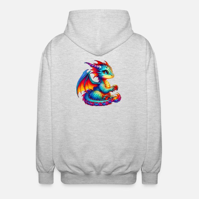 Drache - Unisex Kapuzenjacke - Hellgrau meliert
