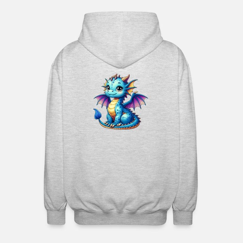 Drache - Unisex Kapuzenjacke - Hellgrau meliert