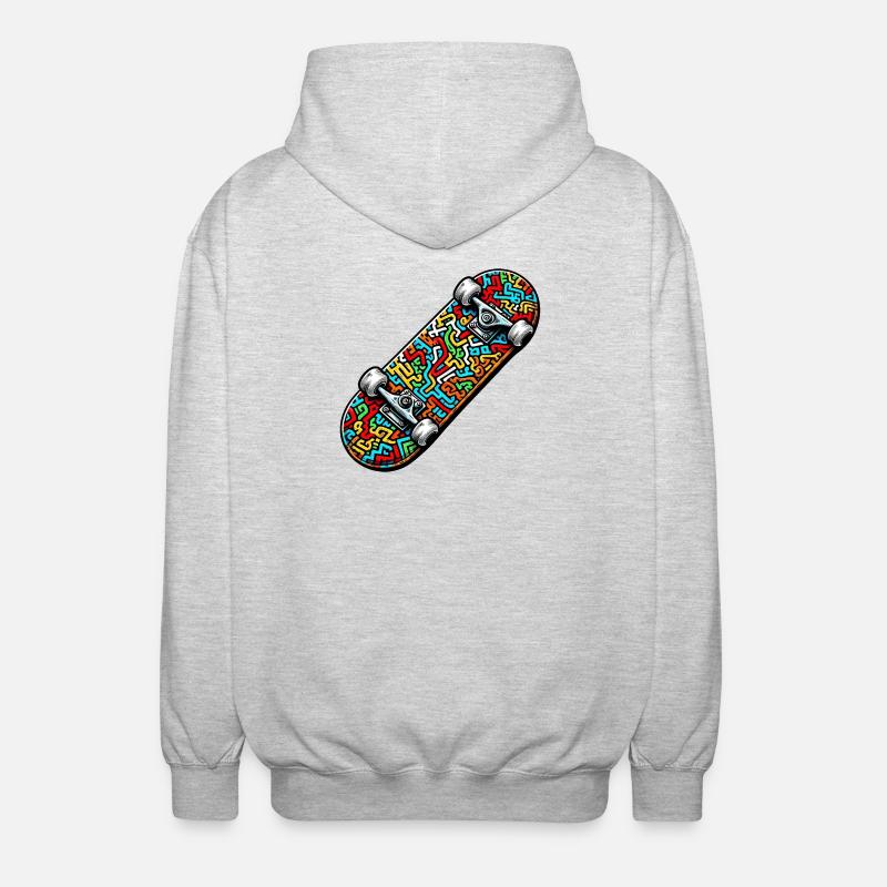 Skateboard - Unisex Kapuzenjacke - Hellgrau meliert