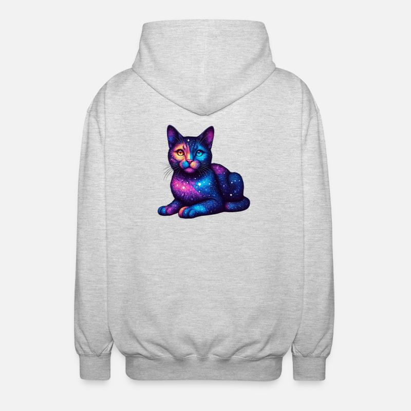 Chat - Veste à capuche unisexe - gris clair chiné