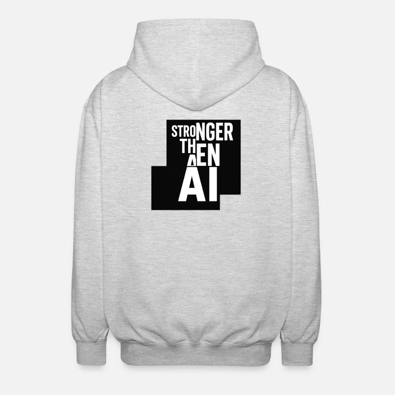 Starker Tee KI Solidaritätsdesign - Unisex Kapuzenjacke - Hellgrau meliert