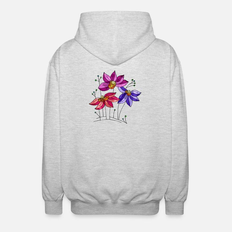 Fleur - Veste à capuche unisexe - gris clair chiné