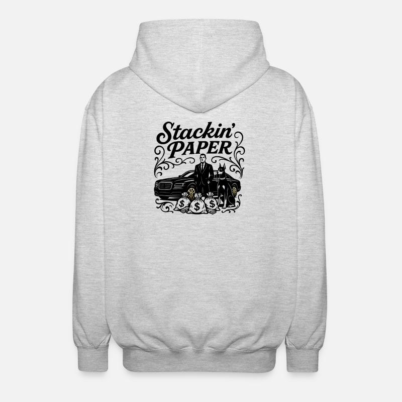 Papier Stackin - Veste à capuche unisexe - gris clair chiné