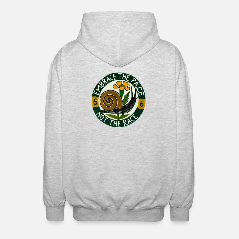 Umarme die langsame Schnecke - Unisex Kapuzenjacke - Hellgrau meliert