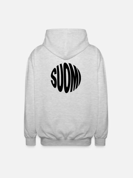 Suomi - Finland inscription - Unisex Hooded Jacket - light heather grey