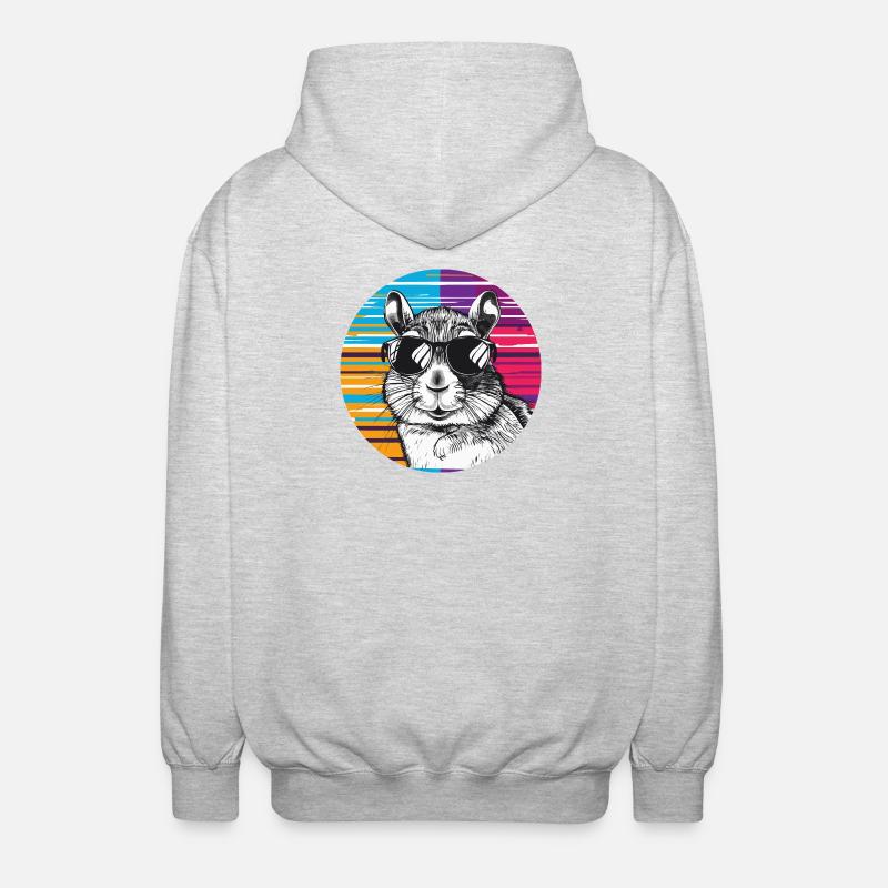 Hamster with sunglasses - Unisex Hooded Jacket - light heather grey