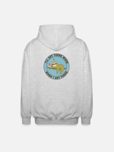 Sloth Monday Treibstoff-Casual - Unisex Kapuzenjacke - Hellgrau meliert