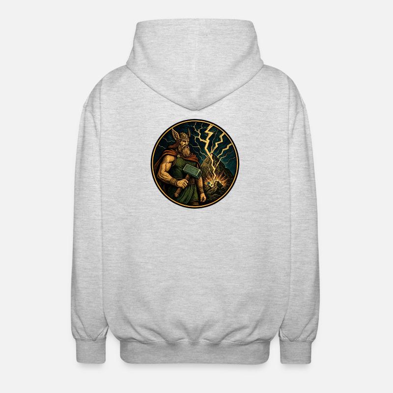 Thor avec un marteau - Veste à capuche unisexe - gris clair chiné