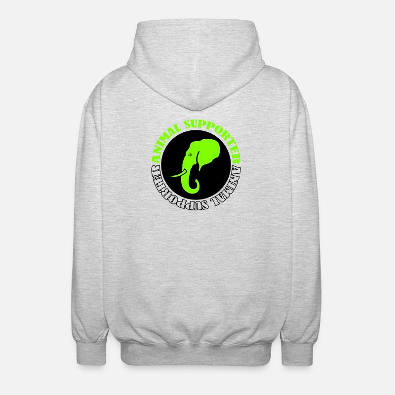  Elefant Tierunterstützer - Unisex Kapuzenjacke - Hellgrau meliert