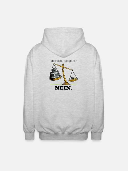 Geht es noch fairer - Unisex Kapuzenjacke - Hellgrau meliert