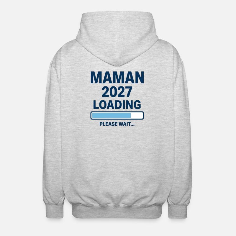 Design Mom 2027 Loading Schwangerschaft - Unisex Kapuzenjacke - Hellgrau meliert