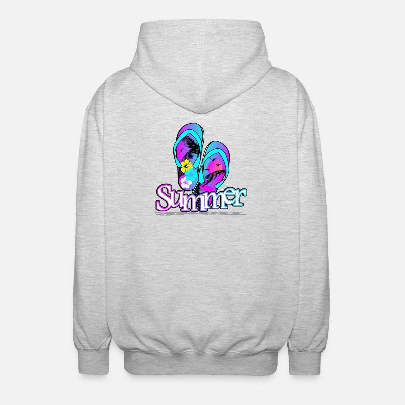 Sommer Flipflop - Unisex Kapuzenjacke - Hellgrau meliert