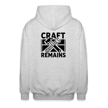 Craft Remains Power Remains - Unisex Hooded Jacket - light heather grey - Back - AI Model Male 185 light (185cm)