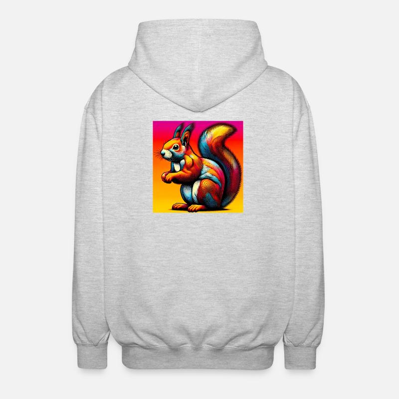 écureuil - Veste à capuche unisexe - gris clair chiné