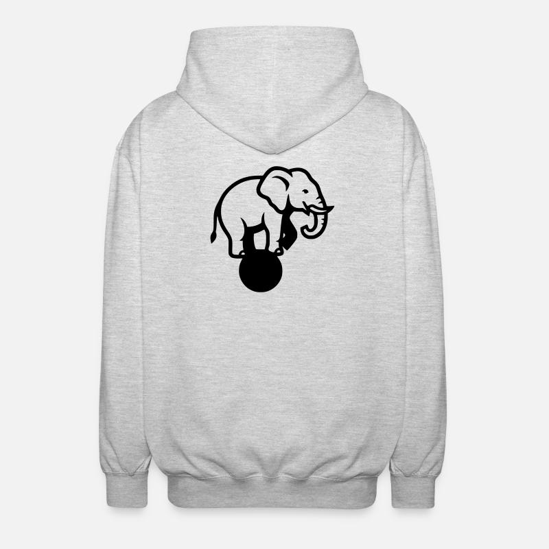 Elefant Ball Zirkus Akrobatik - Unisex Kapuzenjacke - Hellgrau meliert