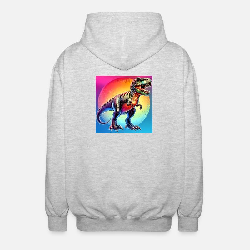 dinosaur - Unisex Hooded Jacket - light heather grey