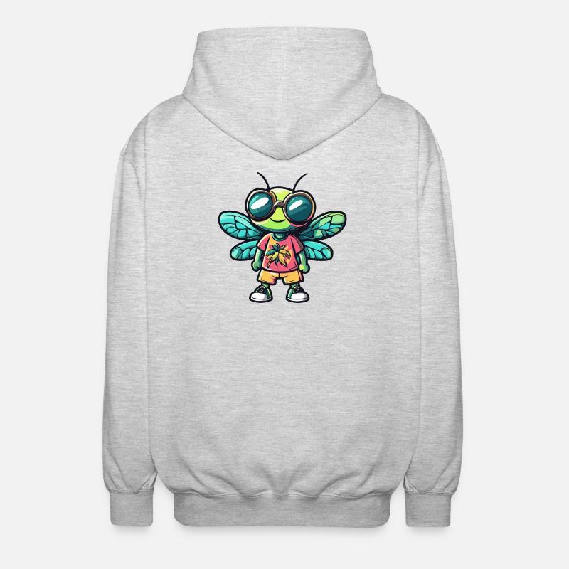 Dragonfly Comic Vacation - Unisex Hooded Jacket - light heather grey