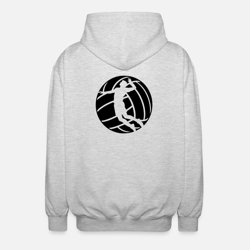 Volleyball - Unisex Hooded Jacket - light heather grey