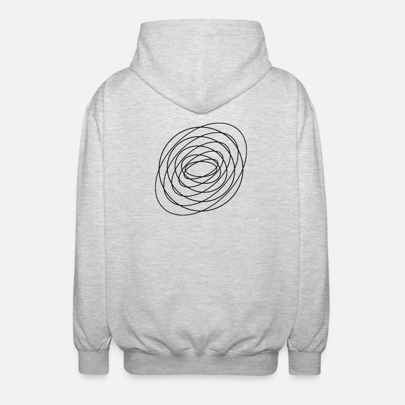 Coiled Abstract Spiral Circle - Unisex Hooded Jacket - light heather grey
