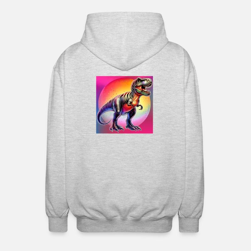 Dinosaurier - Unisex Kapuzenjacke - Hellgrau meliert