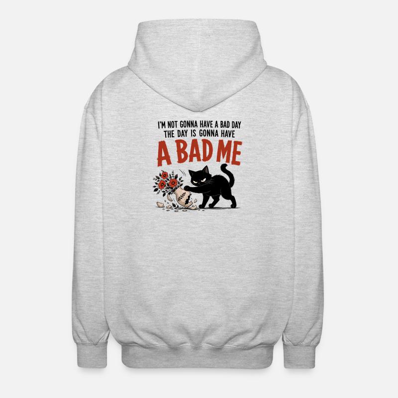 Un chaos de chat méchant - Veste à capuche unisexe - gris clair chiné