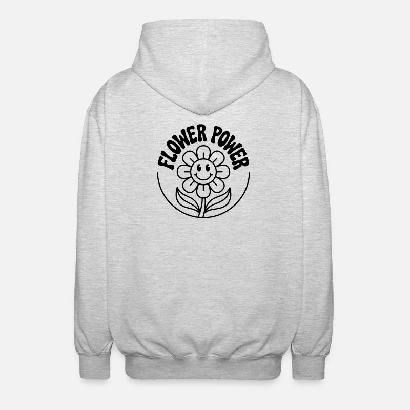 Le pouvoir des fleurs - Veste à capuche unisexe - gris clair chiné