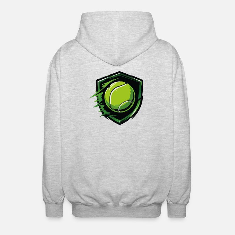 Tennis-Schild im Dynamik-Stil - Unisex Kapuzenjacke - Hellgrau meliert