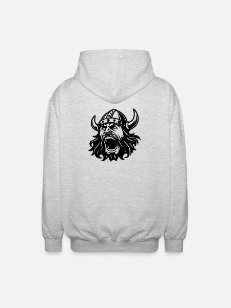 Wikinger Black Head - Unisex Kapuzenjacke - Hellgrau meliert
