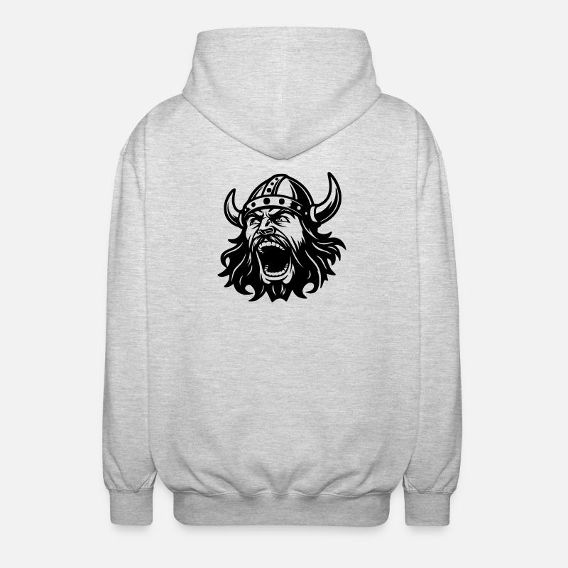 Tête noire viking - Veste à capuche unisexe - gris clair chiné