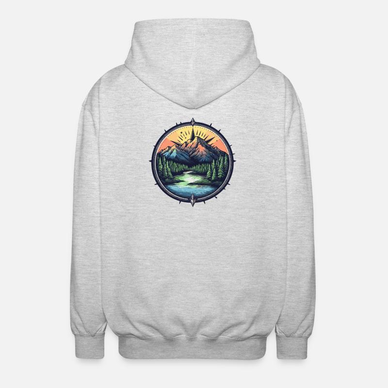Mountains Compass - Unisex Hooded Jacket - light heather grey
