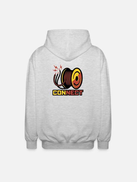 Logo de câble à bobines - Veste à capuche unisexe - gris clair chiné