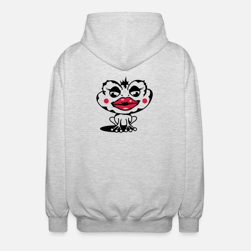 Eine Kröte mit dicker Lippe - Unisex Kapuzenjacke - Hellgrau meliert