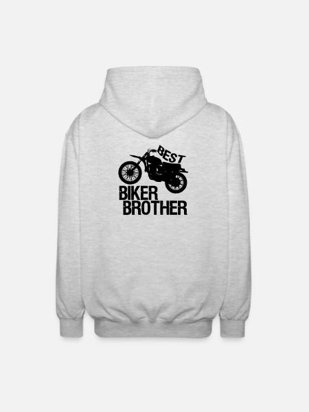 Best Biker Brother - Unisex Hooded Jacket - light heather grey