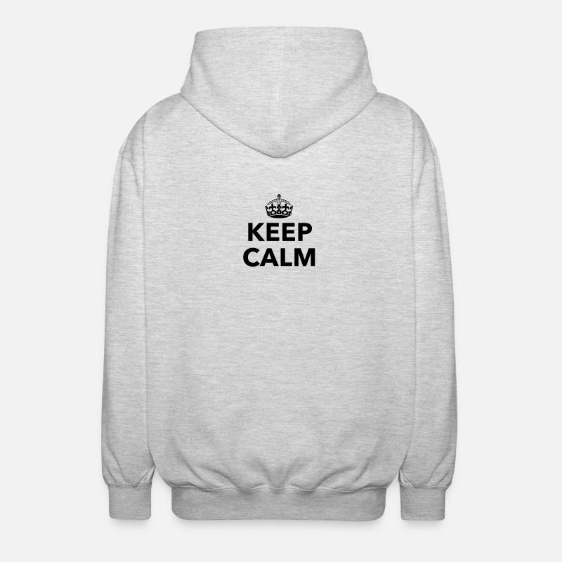 keep calm customizable - Unisex Hooded Jacket - light heather grey