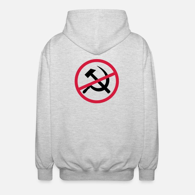 Verboten Kommunismus Schild - Unisex Kapuzenjacke - Hellgrau meliert
