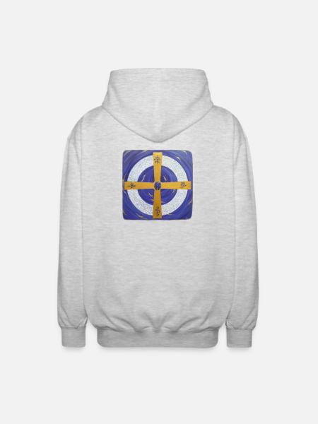 Archangel Michael Crystal Star Gate - Unisex Hooded Jacket - light heather grey