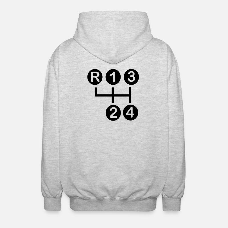 Boîte de vitesses 4 vitesses - Veste à capuche unisexe - gris clair chiné