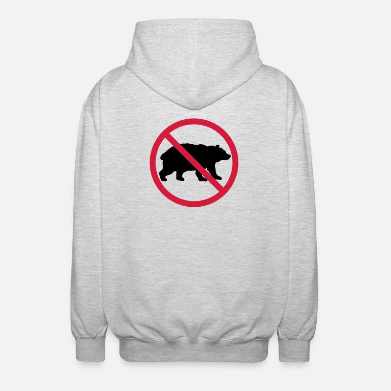 Bear Forbidden Shield - Unisex Hooded Jacket - light heather grey