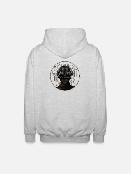 Portrait impressionnant d’un extraterrestre - Veste à capuche unisexe - gris clair chiné