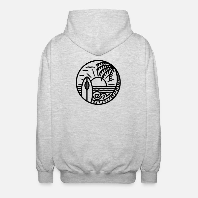 Beach please - Unisex Kapuzenjacke - Hellgrau meliert