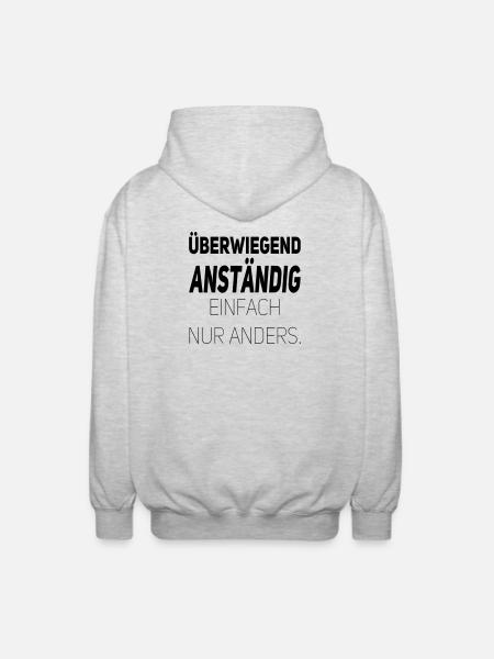 Anständig einfach nur anders - Unisex Kapuzenjacke - Hellgrau meliert