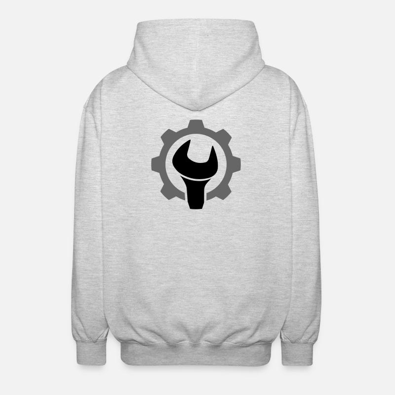 Engrenage / roue dentée et clé - Veste à capuche unisexe - gris clair chiné