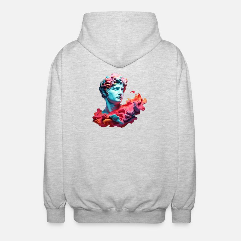 Neon Psychedelic Bust - Unisex Hooded Jacket - light heather grey